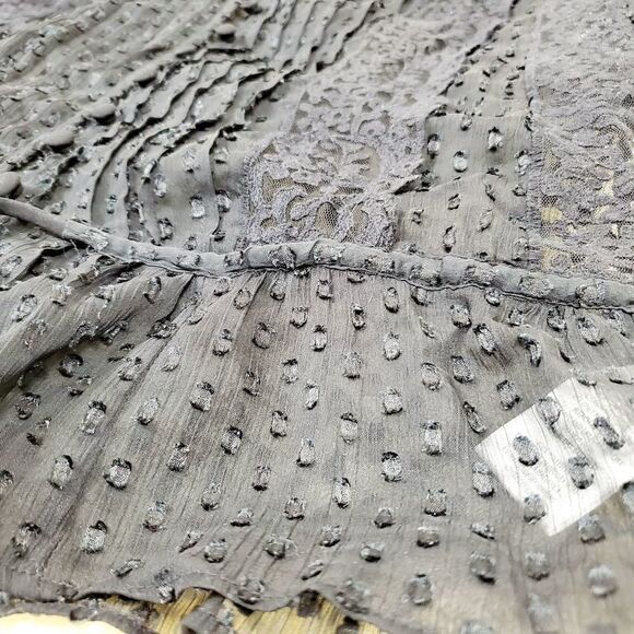 Kimchi Blue Black Sheer Balloon Sleeve Blouse Women Size Small Romantic Coquette - Picture 12 of 12